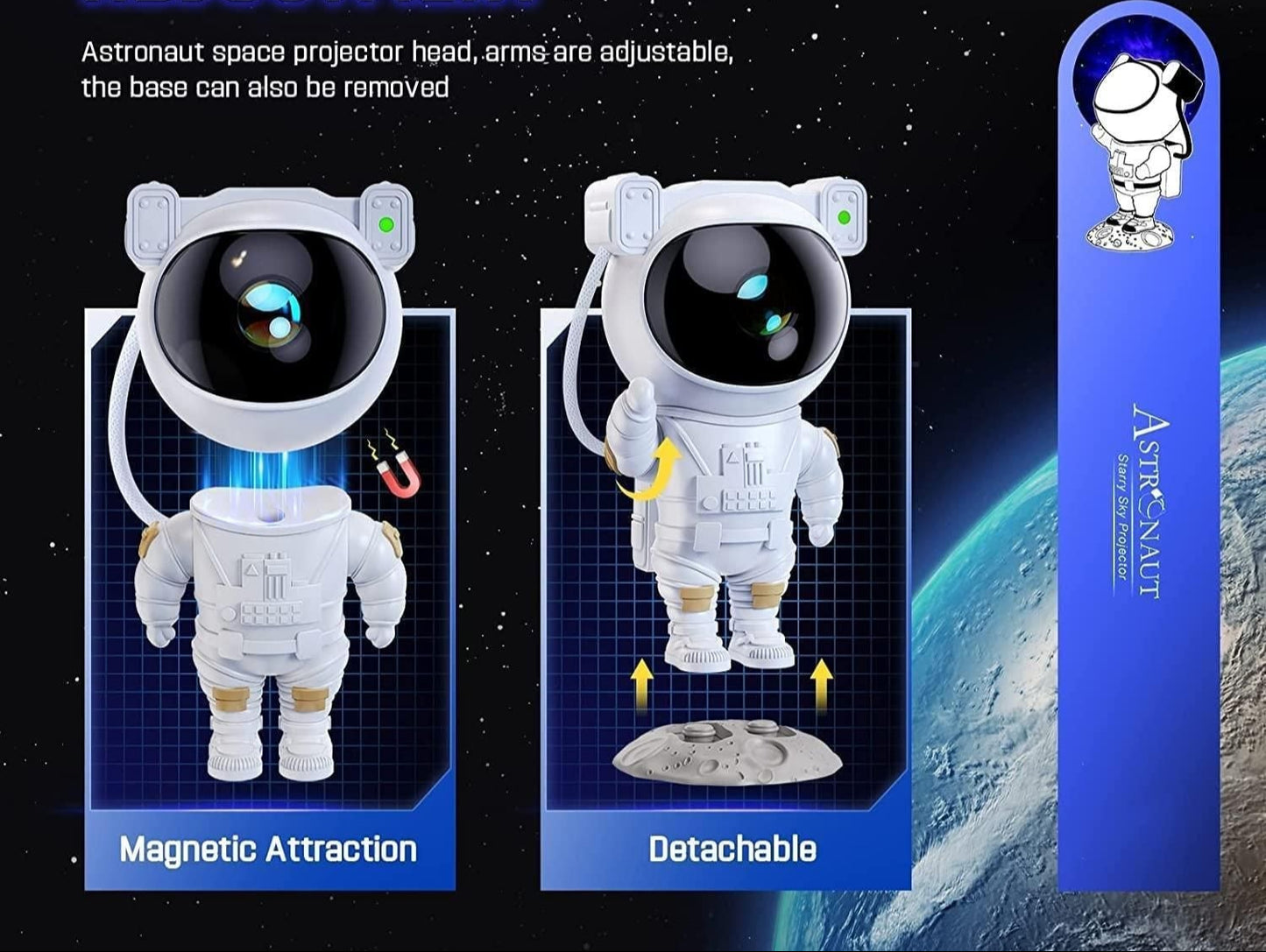 Astronaut Galaxy Projector - 360 Magnetic