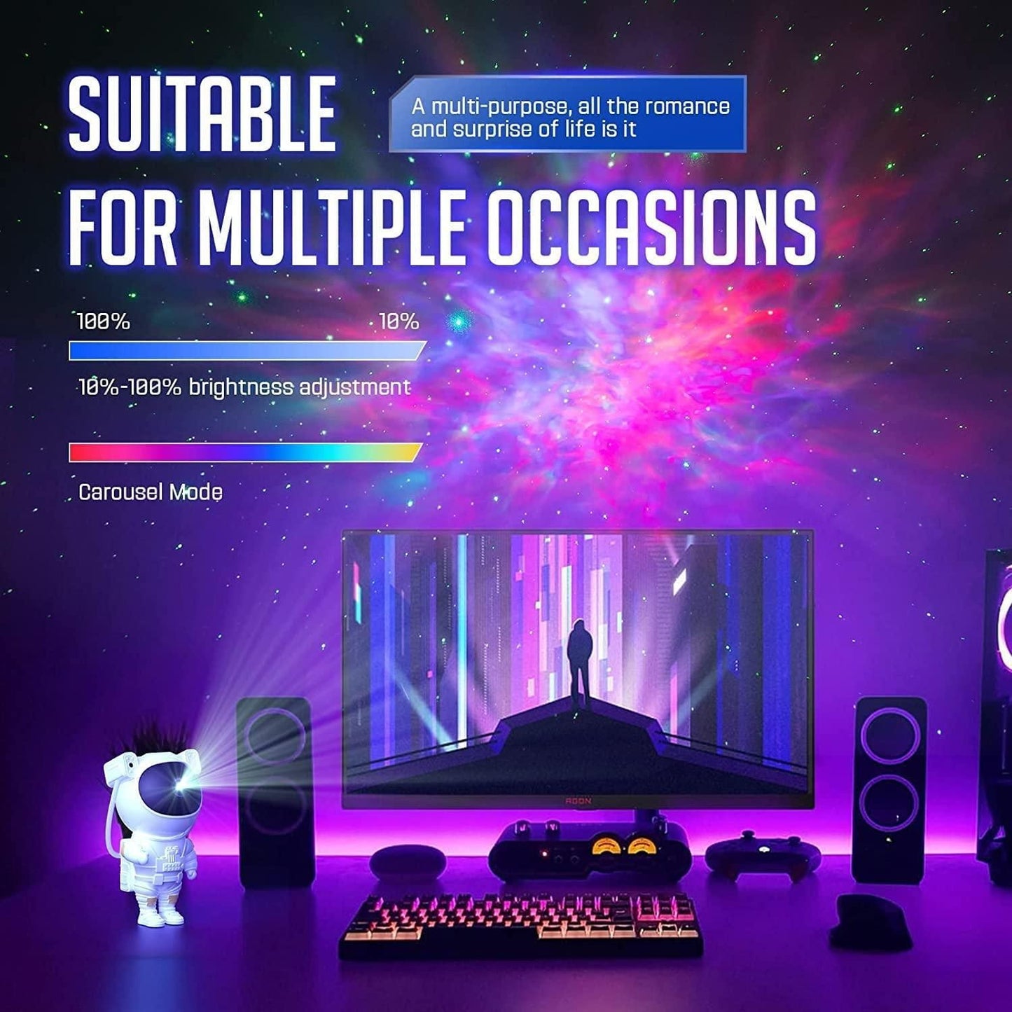 Astronaut Galaxy Projector - 360 Magnetic